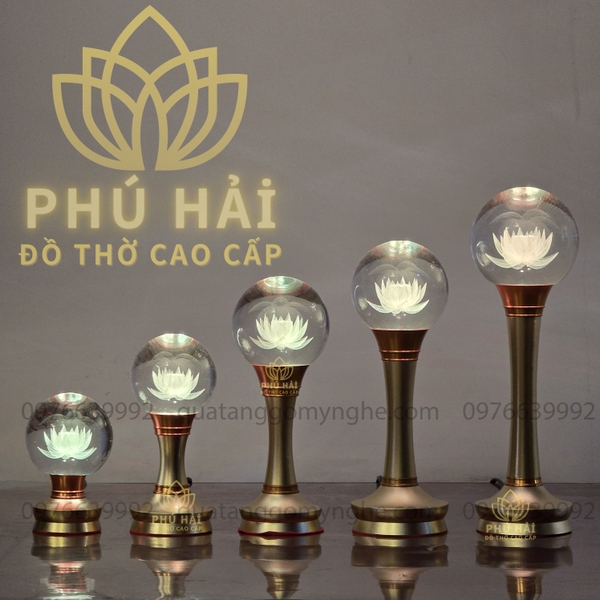 Đèn Thờ Pha Lê Cầu Hoa Sen Cao Cấp
