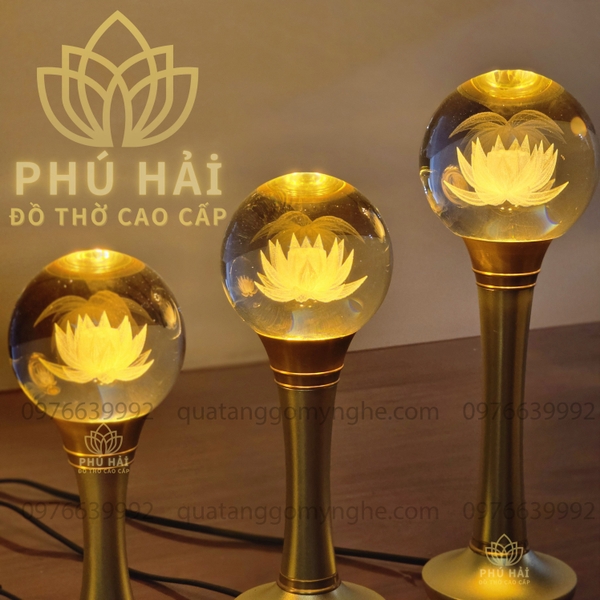 Đèn Thờ Pha Lê Cầu Hoa Sen Cao Cấp