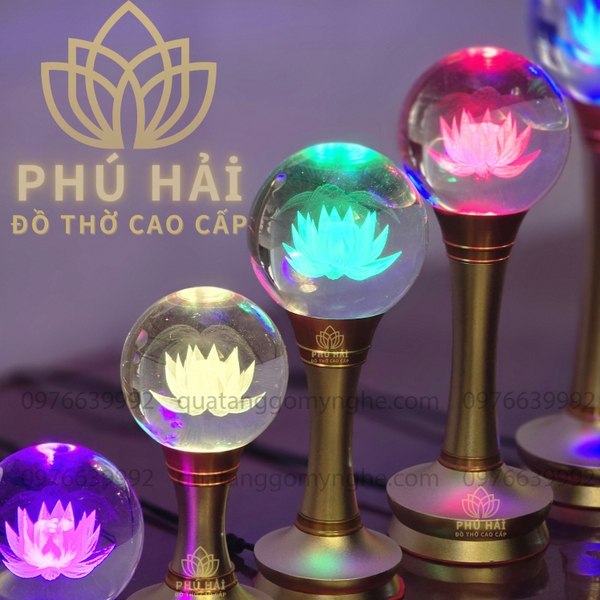 Đèn Thờ Pha Lê Cầu Hoa Sen Cao Cấp