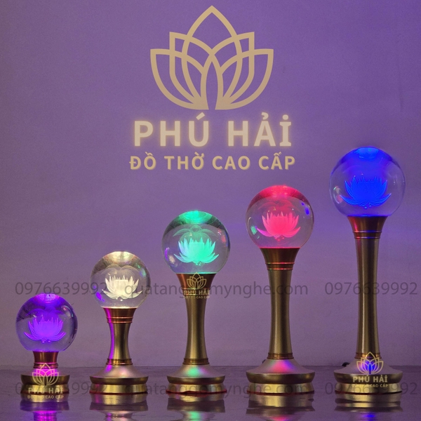 Đèn Thờ Pha Lê Cầu Hoa Sen Cao Cấp