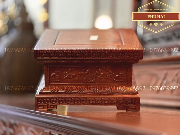 Đôn Đế Gỗ Kê Tượng Mặt Vuông