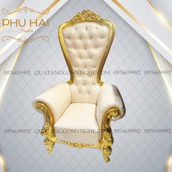 Cho thuê Ghế Sofa Cổ Điển Bọc Da Trắng