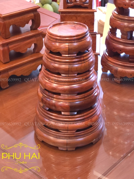 Đế Bát Hương , Đế Gỗ Tròn , Đôn nhỏ gỗ Hương Đá Không Chân Cao Cấp