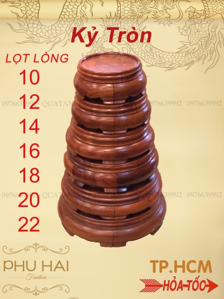 Đế Bát Hương , Đế Gỗ Tròn , Đôn nhỏ gỗ Hương Đá Không Chân Cao Cấp