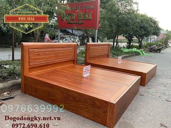Giường Gỗ Tự Nhiên Mẫu Trơn