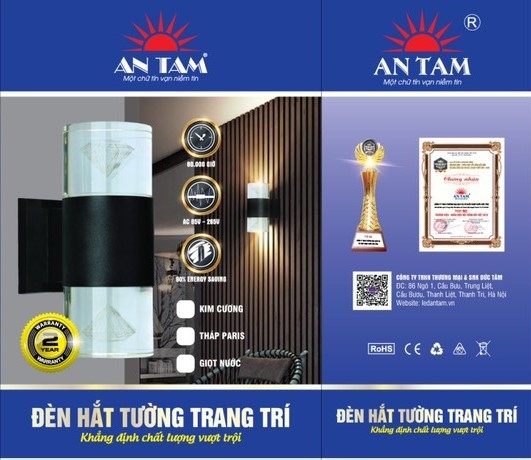 ĐÈN HẮT TƯỜNG 2 ĐẦU HÌNH KIM CƯƠNG.