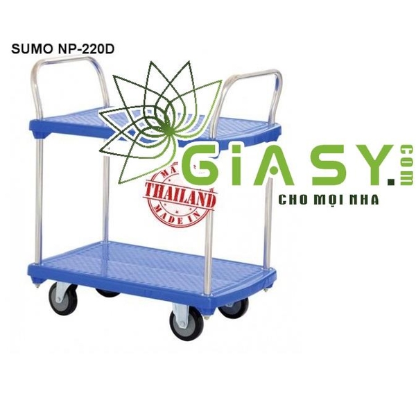 Xe đẩy hàng sàn nhựa 2 tầng NP-220D