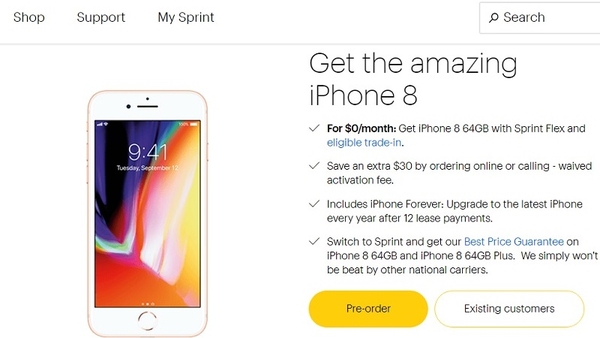Nhà mạng Mỹ cho phép đổi iPhone cũ lên iPhone 8 64GB giá 0 đồng