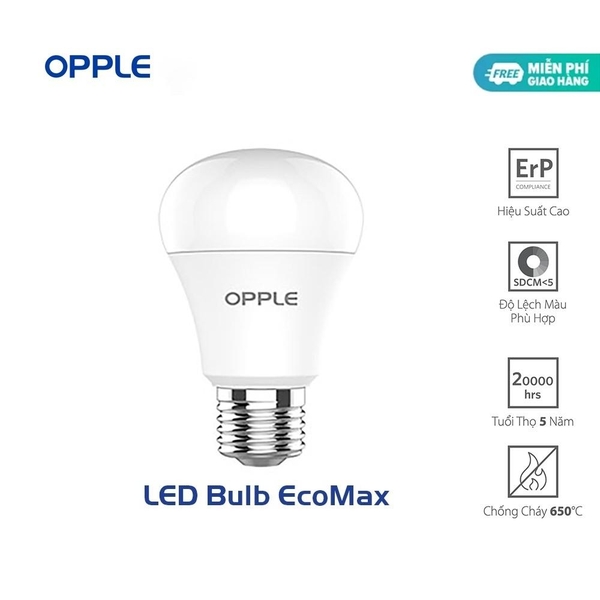 Bóng Đèn OPPLE LED Bulb Ecomax E27 - Tiết Kiệm Điện, Tuổi Thọ Cao Lên Đến 20.000 Giờ