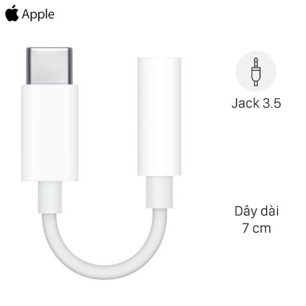 Cáp chuyển đổi Type-C sang 3.5mm Apple MU7E2 Trắng