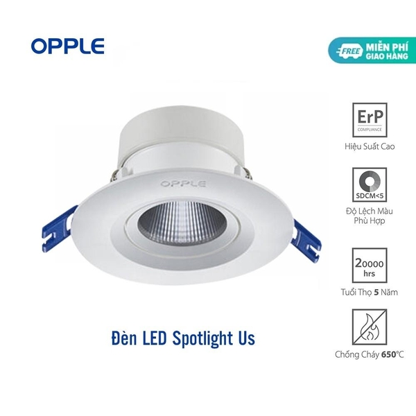 Bộ đèn âm trần OPPLE LED Spotlight US - Tia Sáng Sắc Nét - Tiết Kiệm Năng Lượng - Chính Hãng