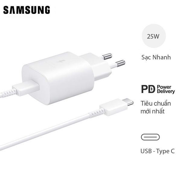 Bộ Sạc Nhanh 25W cho Samsung Galaxy Z Fold 5 Fullbox - Chính Hãng
