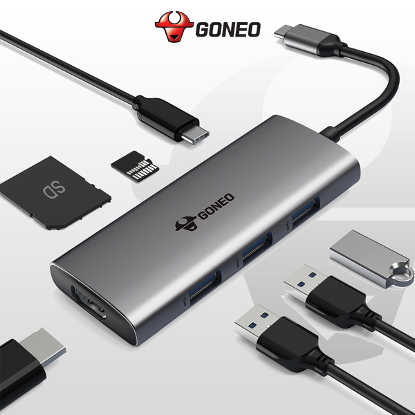 Cáp Chuyển Đổi GONEO USB-C 7 in 1 Hub with 4K HDMI Enternet - Cho Macbook, Surface Pro - Bảo Hành 2 Năm - Chính Hãng
