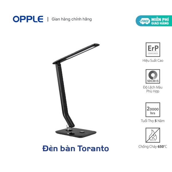 Đèn Học Chống Cận OPPLE Toranto Điều Chỉnh Độ Sáng 4000K 7W - Đen - Chính Hãng