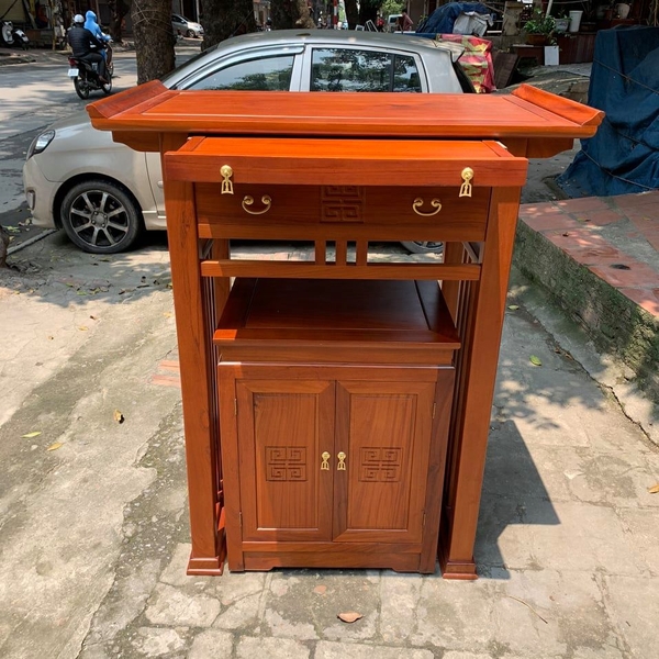 Bàn thờ cặp hiện đại gỗ gõ đỏ BTC 084