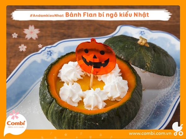 Bánh Flan bí ngô kiểu Nhật