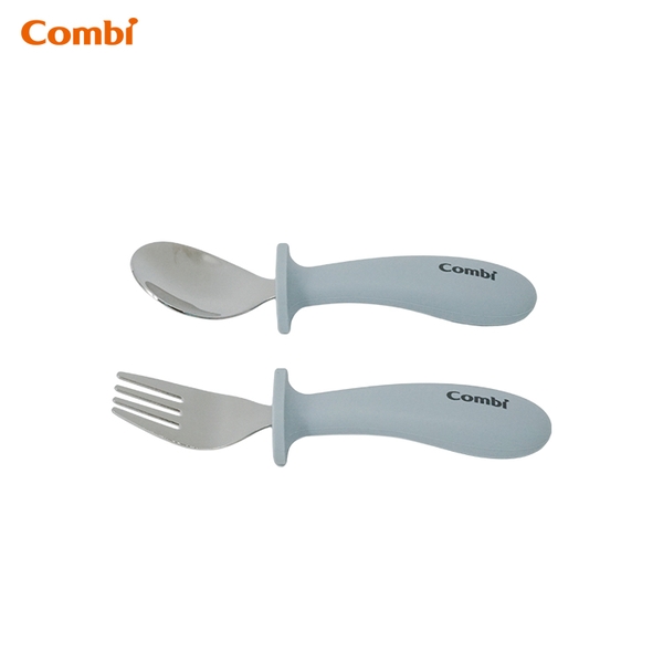 Hộp thìa dĩa Combi silicone platinum  màu xanh dương