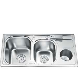 Chậu rửa bát Gorlde GD 5503 (hộp rác, cài dao)