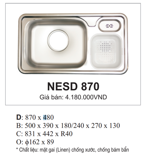 Chậu rửa bát ECOFA NESD 870