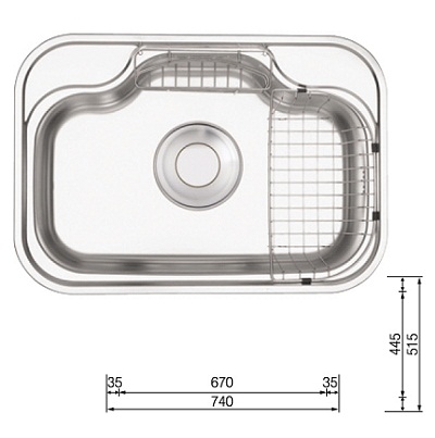 Chậu rửa bát ECOFA CB 740 (74x52,5cm)