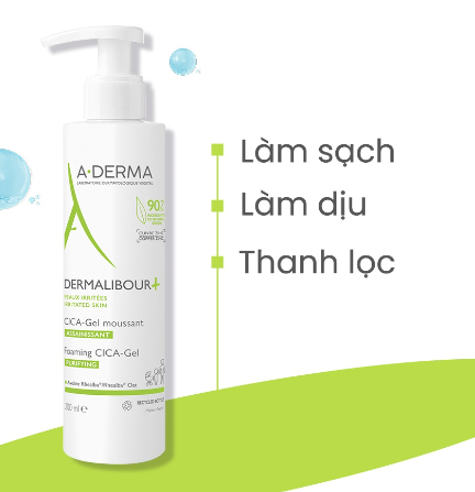 Gel làm sạch và làm dịu da A-Derma Dermalibour+ Foaming Cica-Gel 250ml