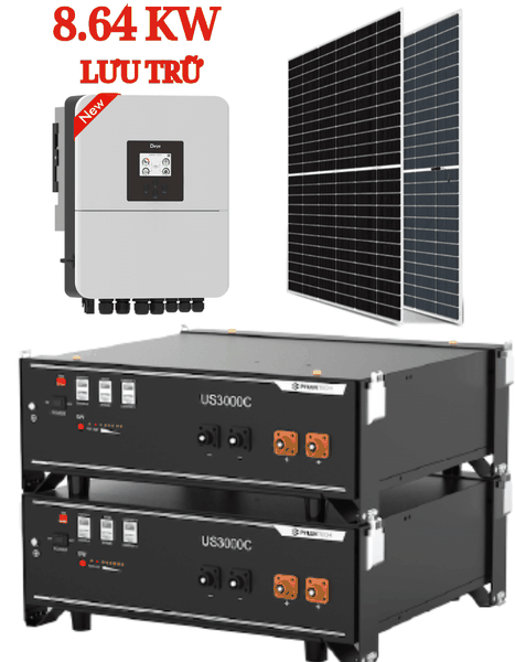 Báo giá lắp đặt điện mặt trời hệ lưu trữ 8.64KW