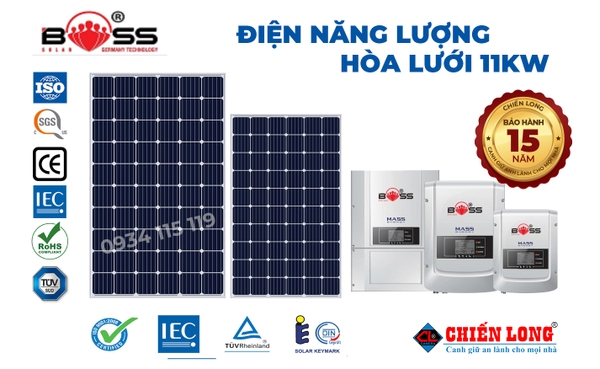 Báo giá nguyên bộ điện năng lượng mặt trời hòa lưới 11KW