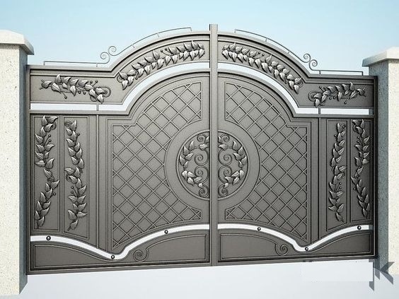 Mẫu cửa cổng sắt mỹ thuật 2 cánh thiết kế tân cổ điển  (CD09)