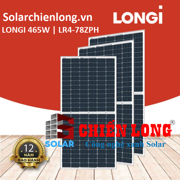 tấm pin LONGI 465W | LR4-78ZPH 465M