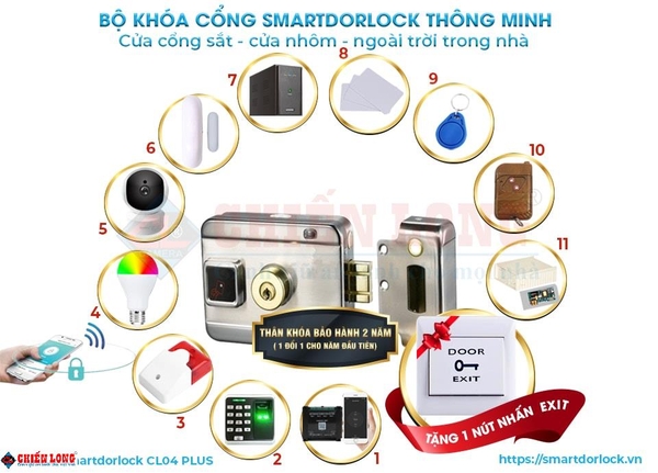 Bộ Khóa Cổng Điện Tử Thông Minh Smartdorlock CL03PLUS