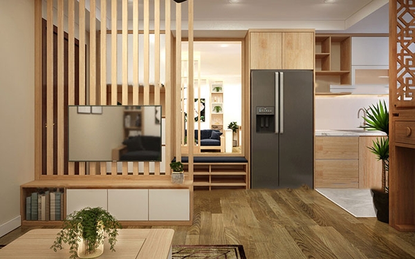 Vách ngăn phòng khách bằng gỗ công nghiệp: Năm 2024, vách ngăn phòng khách bằng gỗ công nghiệp đang trở thành xu hướng thịnh hành trong thiết kế nội thất gia đình. Không chỉ giúp chia phòng đẹp và có tính riêng tư, vách ngăn bằng gỗ công nghiệp còn có độ bền cao, dễ bảo dưỡng và đặc biệt là thân thiện với môi trường.