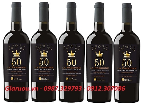 GIÁ RƯỢU VANG Ý 50 LA PASSIONE PRIMITIVO DEL SALENTO