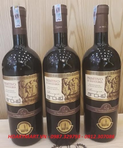 BÁN RƯỢU VANG Ý ARCHE PRIMITIVO DI MANDURIA, ARCHE BLEND GIÁ RẺ NHẤT