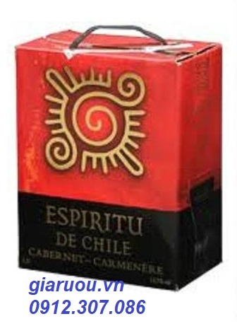 VANG BỊCH CHILE MẶT TRỜI ESPIRITU DE CHILE 3 LÍT GIÁ RẺ TẠI GIARUOU.VN