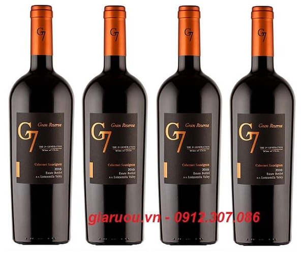 CUNG CẤP VANG CHILE G7 GRAN RESERVA CABERNET SAUVIGNON CHÍNH HÃNG