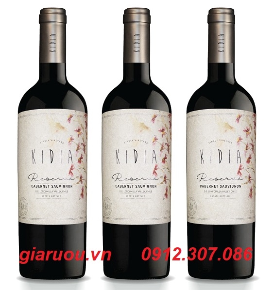 TỔNG ĐẠI LÝ VANG CHILE KIDIA RESERVA CABERNET SAUVIGNON TẠI MIỀN BẮC