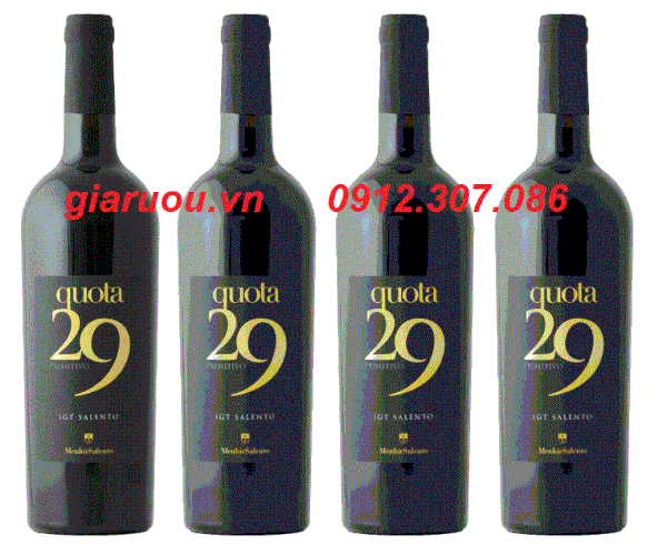 VANG Ý QUOTA 29 PRIMITIVO CHUYÊN PHỤC VỤ TIỆC CƯỚI, HÀNG CHUẨN, GIÁ RẺ