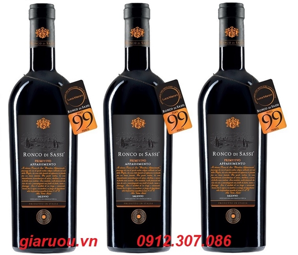 VANG Ý RONCO DI SASSI 99 PRIMITIVO APPASSIMENTO LÀM QUÀ TẾT GIÁ CỰC RẺ