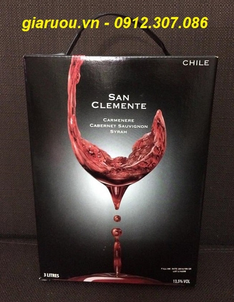 CHUYÊN PHÂN PHỐI RƯỢU VANG BỊCH CHILE SAN CLEMENTE 3 LÍT GIÁ RẺ NHẤT