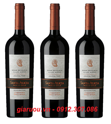 VANG CHILE SANTA ALICIA GRAN RESERVA CABERNET SAUVIGNON PHỤC VỤ TIỆC