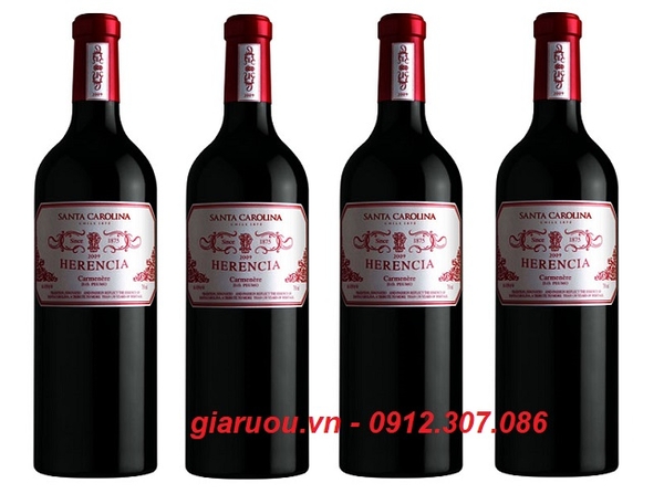 VANG CHILE SANTA CAROLINA HERENCIA CARMENERE GIÁ CỰC TỐT - GIARUOU.VN