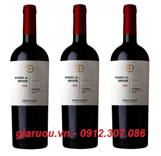 VANG CHILE EMILIANA SIGNOS DE ORIGEN CARMENERE GIÁ RẺ NHẤT