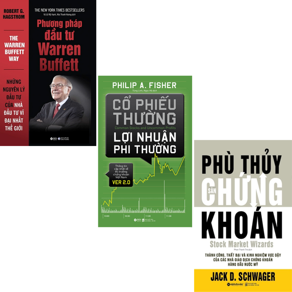 Combo 3 cuốn: Phương pháp đầu tư Warren Buffett - Cổ Phiếu Thường Lợi Nhuận phi Thường - Phù Thủy Sàn Chứng Khoán