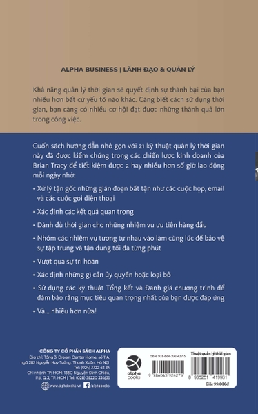 Thuật Quản Lý Thời Gian - Brian Tracy
