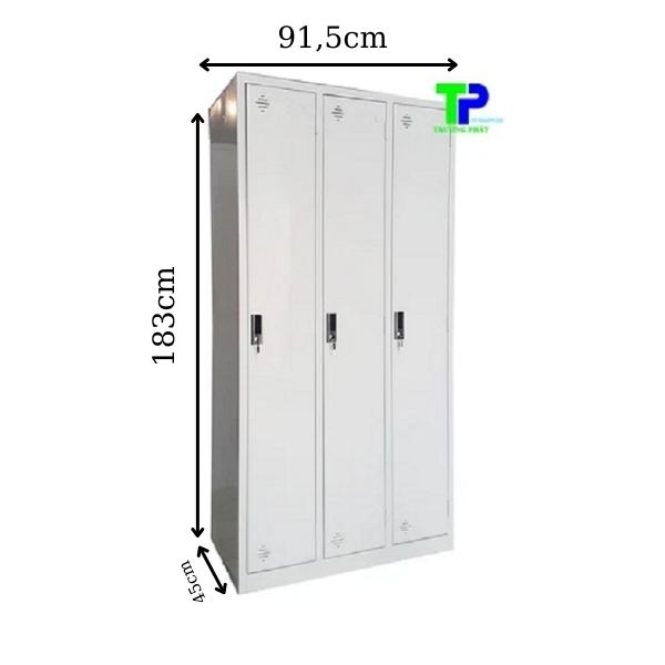 Kích thước tủ locker 3 ngăn