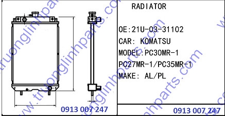 két nước làm mát máy đào PC30MR-1 PC27-1  PC35MR-1 21U-03-31102