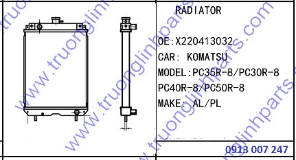 két nước làm mát máy đào PC35R-8 PC30R-8 X220413032 - Phụ Tùng Máy Xúc