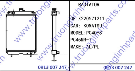 két nước làm mát máy đào PC40-8 PC45MR-1 X220571211 - Phụ Tùng Máy Xúc