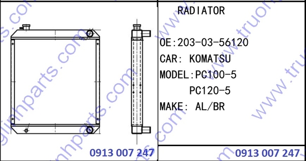 Két Nước Làm Mát PC100-5 PC120-5 203-03-56120 - Phụ Tùng Máy Xúc