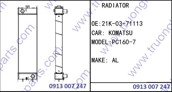 Két Nước Làm Mát PC160-7 21K-03-71113 - Phụ Tùng Máy Xúc